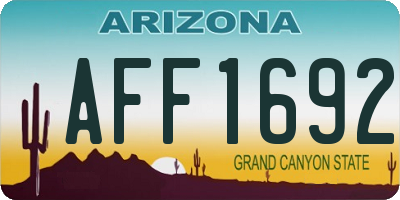 AZ license plate AFF1692
