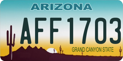 AZ license plate AFF1703