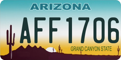 AZ license plate AFF1706
