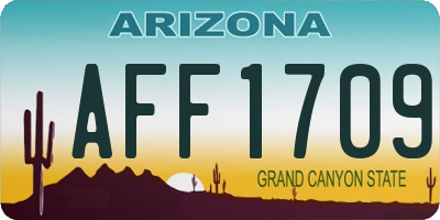 AZ license plate AFF1709