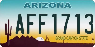 AZ license plate AFF1713