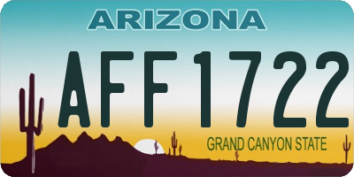 AZ license plate AFF1722