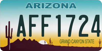 AZ license plate AFF1724