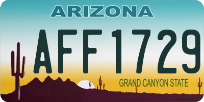 AZ license plate AFF1729