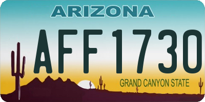 AZ license plate AFF1730