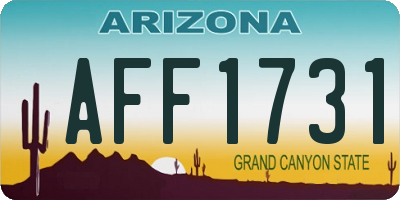 AZ license plate AFF1731