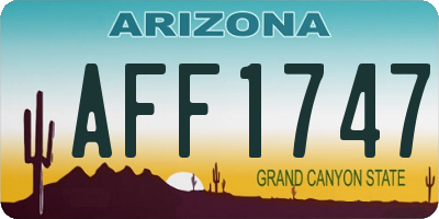 AZ license plate AFF1747