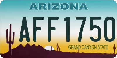 AZ license plate AFF1750