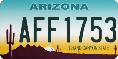 AZ license plate AFF1753