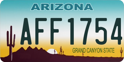 AZ license plate AFF1754