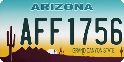 AZ license plate AFF1756