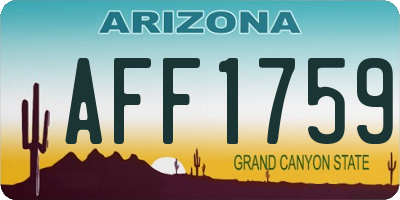 AZ license plate AFF1759