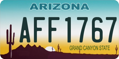 AZ license plate AFF1767
