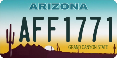 AZ license plate AFF1771