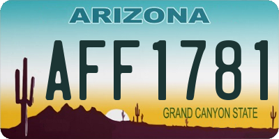 AZ license plate AFF1781