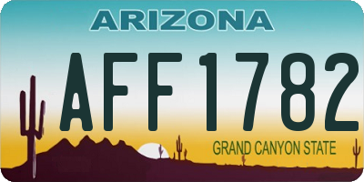 AZ license plate AFF1782