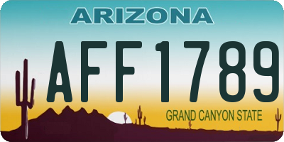 AZ license plate AFF1789