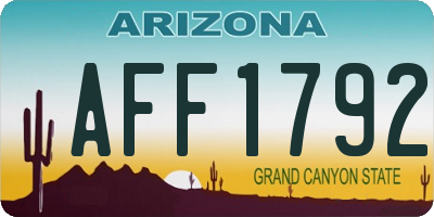 AZ license plate AFF1792