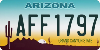 AZ license plate AFF1797
