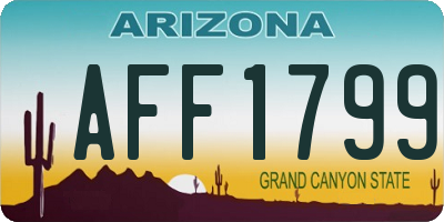AZ license plate AFF1799