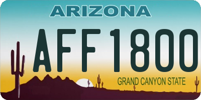 AZ license plate AFF1800