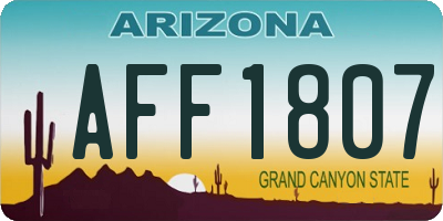 AZ license plate AFF1807