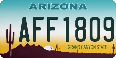 AZ license plate AFF1809