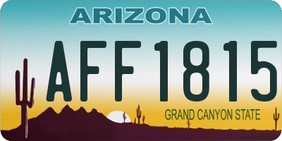 AZ license plate AFF1815