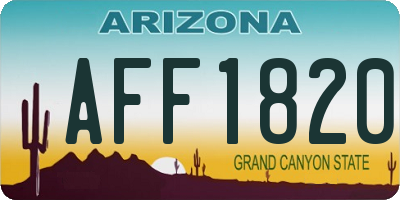 AZ license plate AFF1820