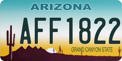 AZ license plate AFF1822