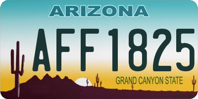AZ license plate AFF1825