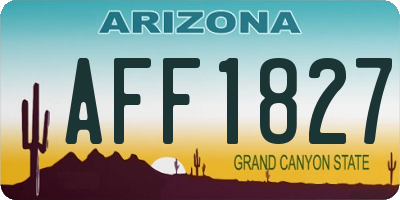 AZ license plate AFF1827