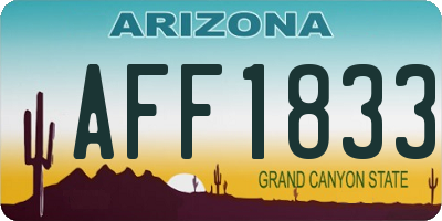 AZ license plate AFF1833