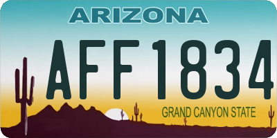 AZ license plate AFF1834