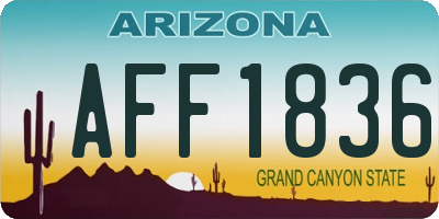 AZ license plate AFF1836