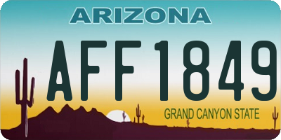 AZ license plate AFF1849