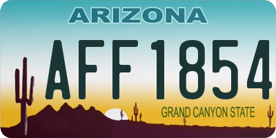 AZ license plate AFF1854