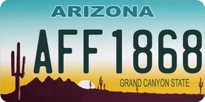 AZ license plate AFF1868