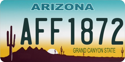 AZ license plate AFF1872