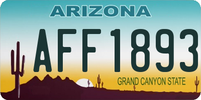AZ license plate AFF1893