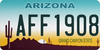 AZ license plate AFF1908