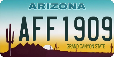 AZ license plate AFF1909