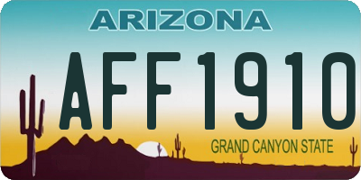 AZ license plate AFF1910
