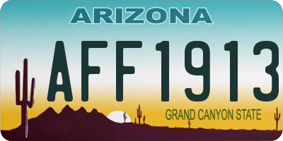 AZ license plate AFF1913