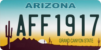 AZ license plate AFF1917