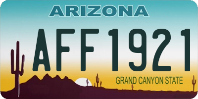AZ license plate AFF1921
