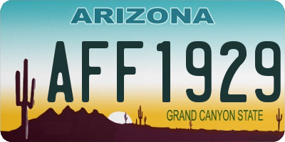 AZ license plate AFF1929