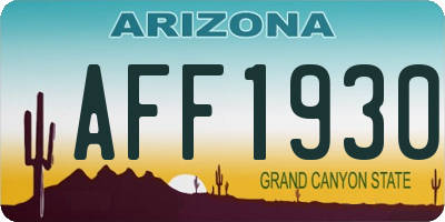 AZ license plate AFF1930