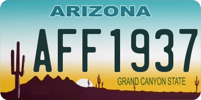 AZ license plate AFF1937