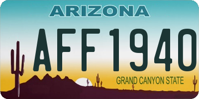 AZ license plate AFF1940